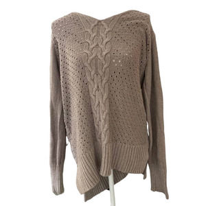 Womens Ruff Hewn Sweater Size Large Cable Knit VNeck